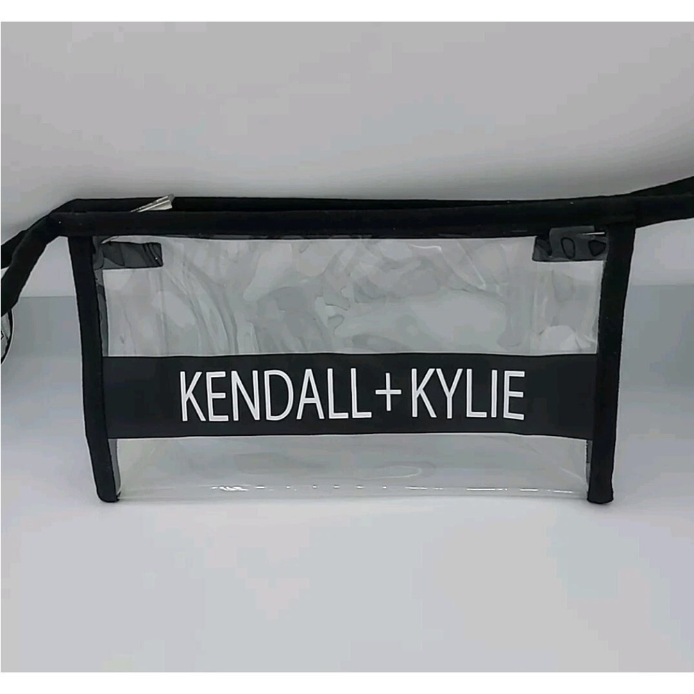 Kendall & Kylie Transparent Makeup Case Toiletry Bag with Black Accents NWOT